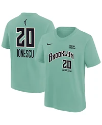 Nike Big Boys and Girls Sabrina Ionescu Mint New York Liberty Rebel Edition Name Number T-Shirt