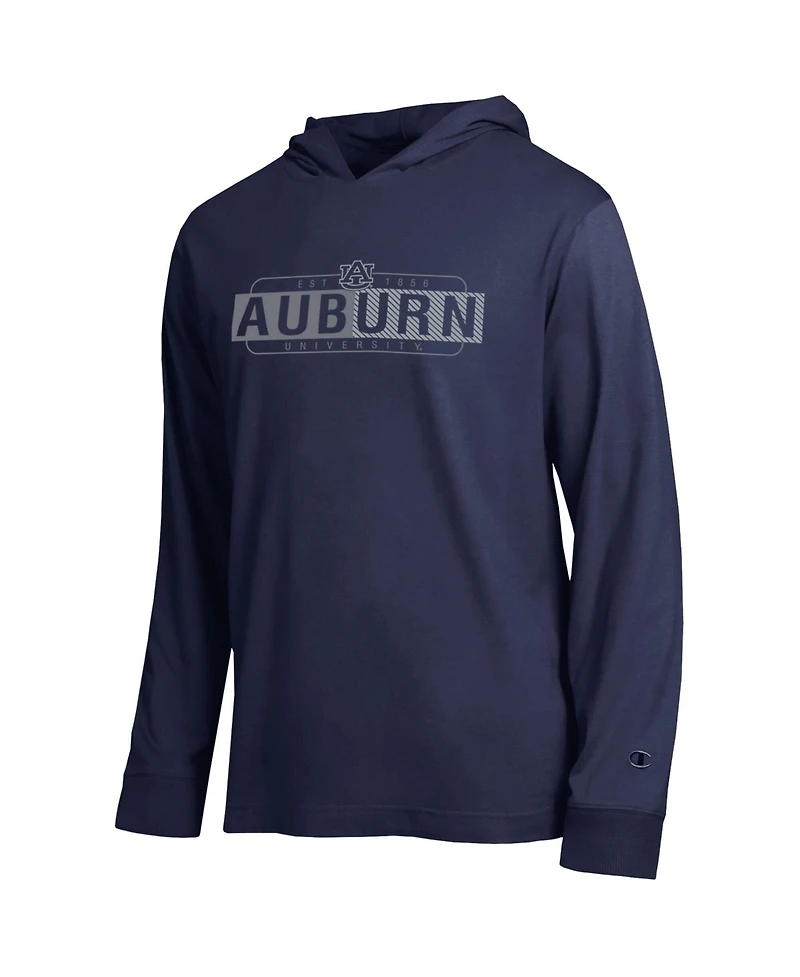 Champion Men's Navy Auburn Tigers Gradient All-Star Long Sleeve Hooded T-Shirt
