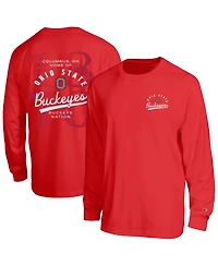 Champion Men's Scarlet Ohio State Buckeyes Laminated All-Star Long Sleeve T-Shirt