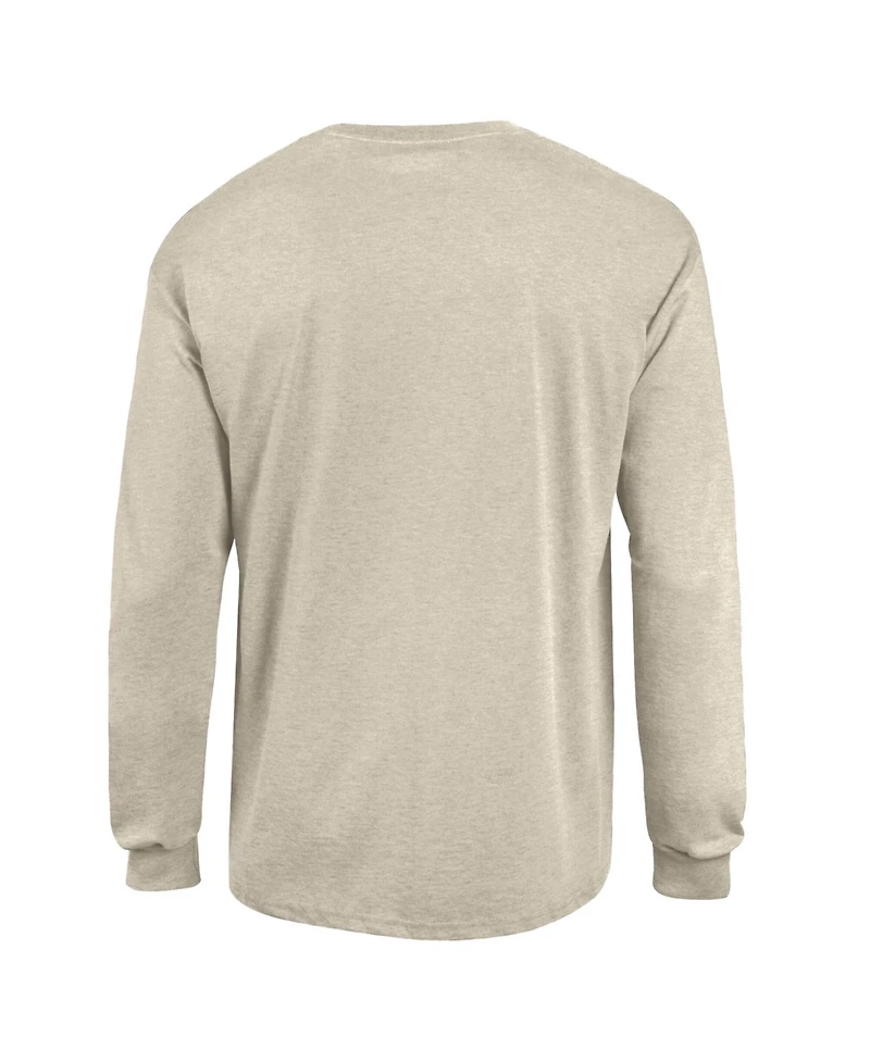 Champion Men's Heather Oatmeal Notre Dame Fighting Irish Neutral Arch Long-Sleeve T-Shirt
