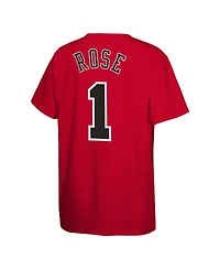 Mitchell & Ness Big Boys and Girls Derrick Rose Red Chicago Bulls Hardwood Classics Name Number T-Shirt