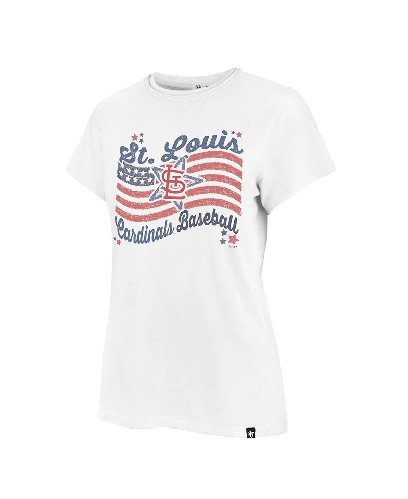 47 Brand Women's White St. Louis Cardinals Americana Regional Frankie T-Shirt