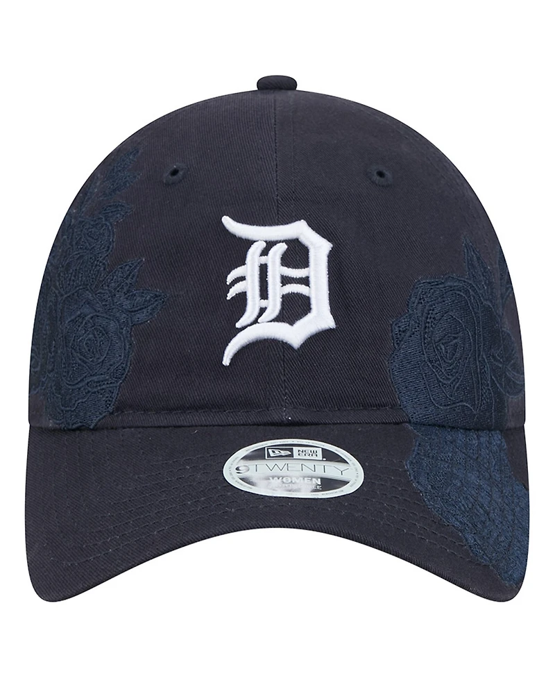 New Era Women's Navy Detroit Tigers Roses 9TWENTY Adjustable Hat