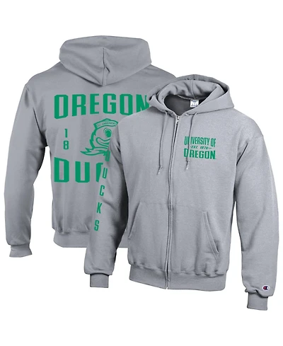 Champion Men's Gray Oregon Ducks Varsity Power blend Full-Zip Fleece Hoodie