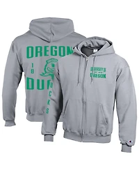 Champion Men's Gray Oregon Ducks Varsity Power blend Full-Zip Fleece Hoodie