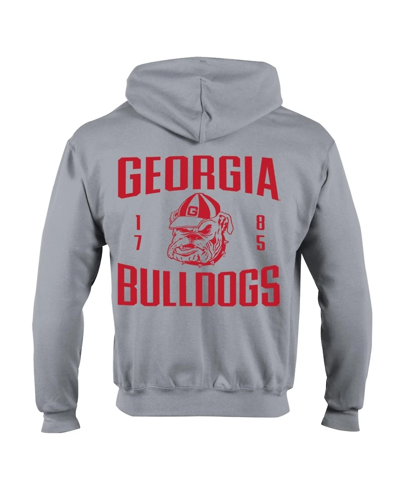 Champion Men's Gray Georgia Bulldogs Varsity Power blend Full-Zip Fleece Hoodie