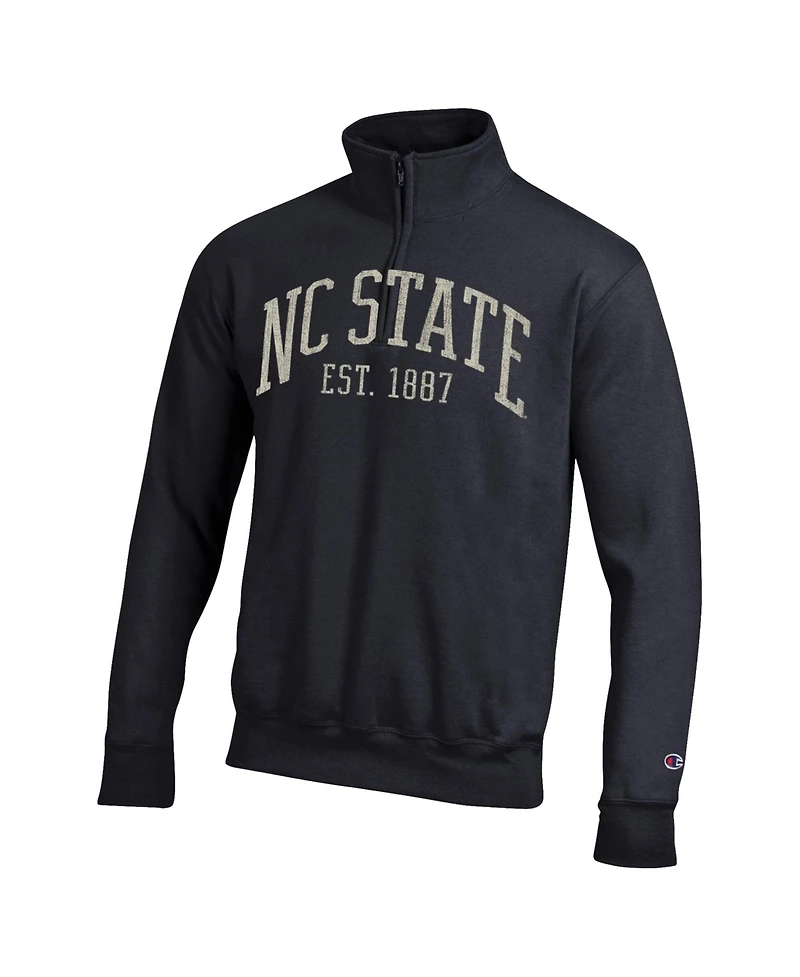 Champion Men's Black Nc State Wolfpack Power blend Quarter-Zip Pullover