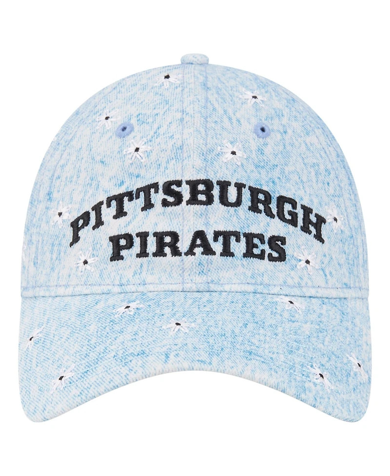 New Era Women's Light Blue Pittsburgh Pirates Daisy All Over 9TWENTY Adjustable Hat