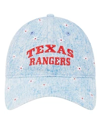 New Era Women's Light Blue Texas Rangers Daisy All Over 9TWENTY Adjustable Hat