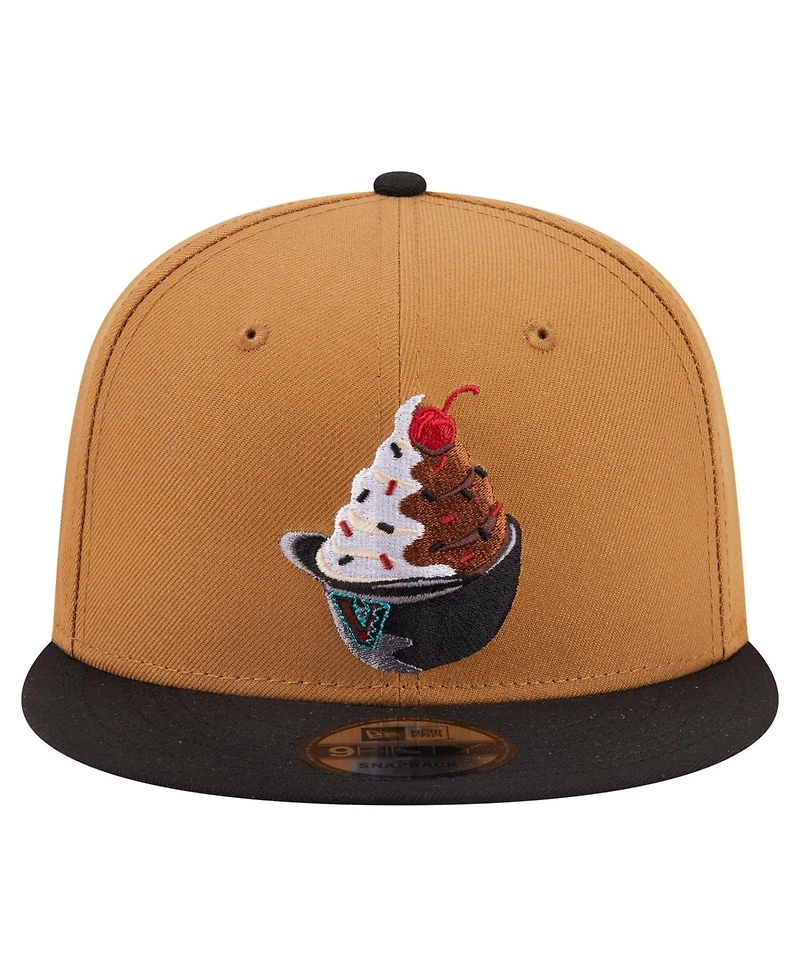 New Era Men's Khaki, Black Arizona Diamondbacks Ice Cream 9FIFTY Snapback Hat