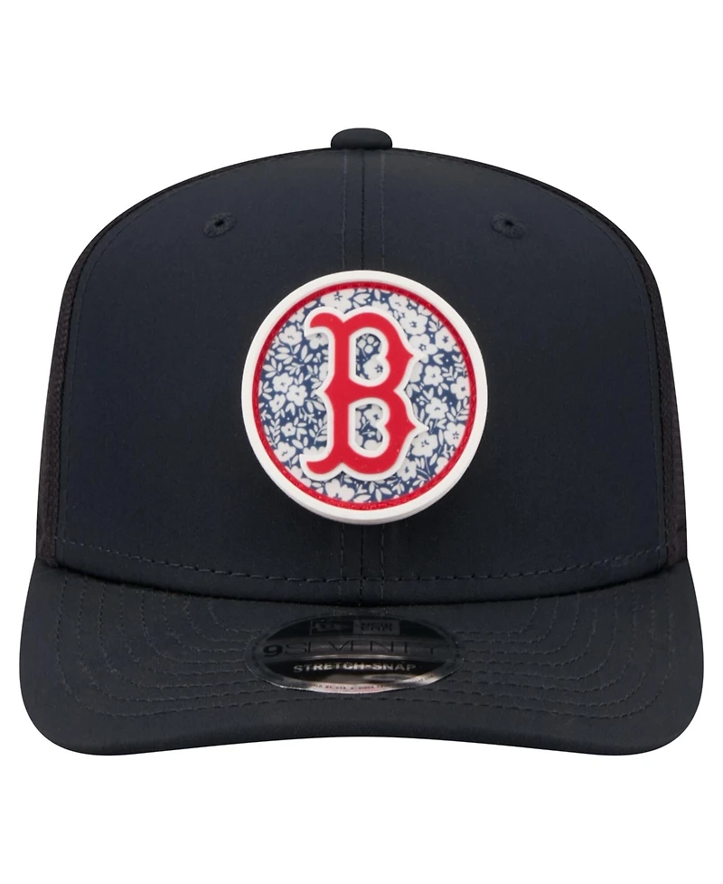 New Era Men's Navy Boston Red Sox Floral Patch 9SEVENTY Adjustable Hat