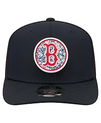 New Era Men's Navy Boston Red Sox Floral Patch 9SEVENTY Adjustable Hat