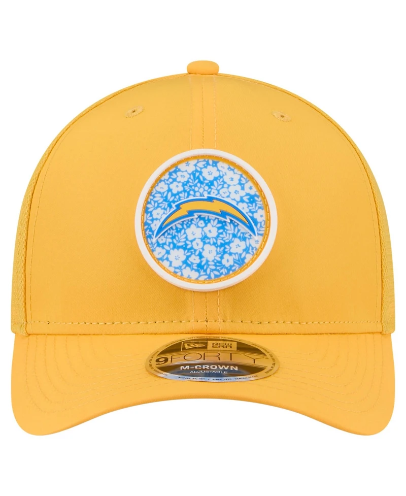 New Era Men's Gold Los Angeles Chargers Floral 9FORTY M-Crown Trucker Adjustable Hat