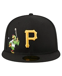 New Era Men's Black Pittsburgh Pirates Run Mascot 59FIFTY Fitted Hat