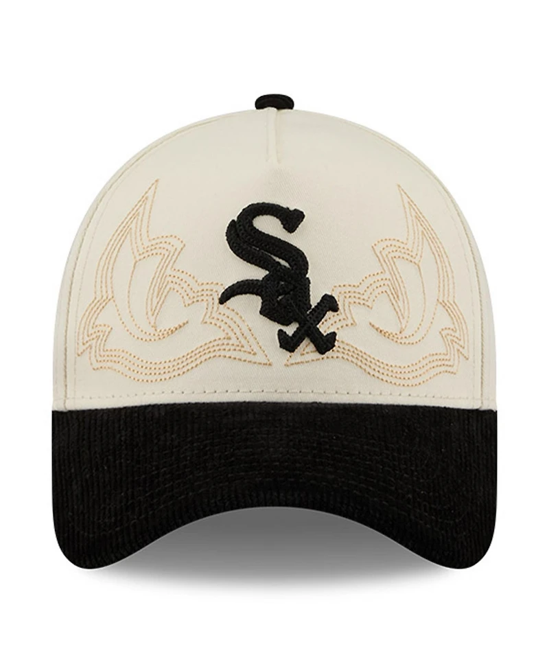 New Era Men's Stone Chicago White Sox Western Stitch 9FORTY A-Frame Adjustable Hat