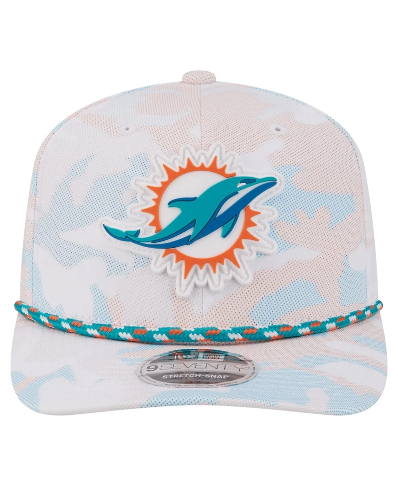 New Era Men's White Miami Dolphins Camo Rope 9SEVENTY Adjustable Hat