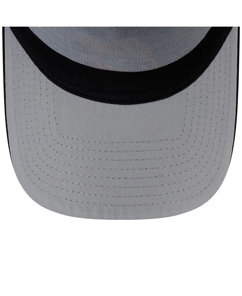 New Era Men's Black Baltimore Orioles Side Script 9FORTY A-Frame Trucker Adjustable Hat