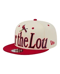 New Era Men's Cream St. Louis Cardinals Oversized Slogan 9FIFTY Snapback Hat