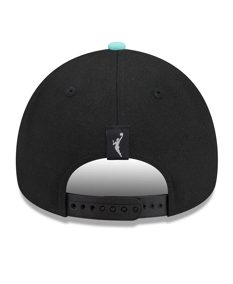 New Era Men's and Women's Black, Mint New York Liberty Wnba Tip-Off 2026 Metal Badge A-Frame 9FORTY Adjustable Hat