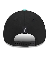 New Era Men's and Women's Black, Mint New York Liberty Wnba Tip-Off 2026 Metal Badge A-Frame 9FORTY Adjustable Hat