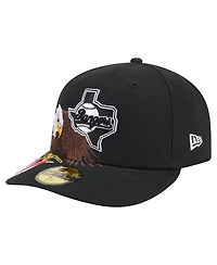 New Era Men's Black Texas Rangers Americana Bald Eagle Pre-Curved 59FIFTY Fitted Hat