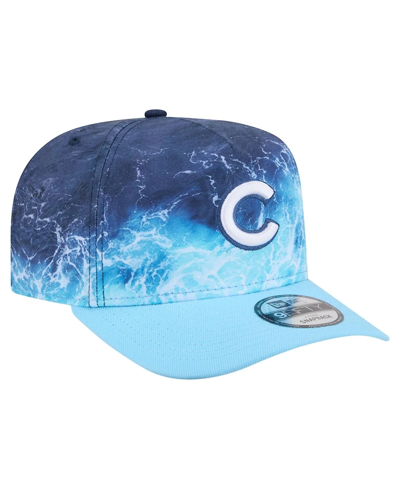New Era Men's Light Blue Chicago Cubs Deep Water Pre-Curved 9FIFTY A-Frame Snapback Hat
