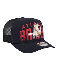 New Era Big Boys and Girls Navy Atlanta Braves Logo Fade A-Frame 9FIFTY Snapback Hat