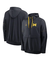 Jordan Men's Navy Michigan Wolverines 2026 Sideline Anorak Half-Zip Hoodie