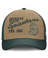 Nike Men's and Women's Beige, Forest Green Michigan State Spartans Legacy Rise Trucker Adjustable Hat