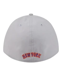 New Era Men's Gray York Mets Patch 39THIRTY A-Frame M-Crown Perforated Flex Hat