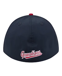 New Era Men's Navy, Red Cleveland Guardians Rope M-Crown A-Frame 39THIRTY Flex Hat
