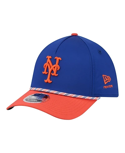 New Era Men's Royal, Orange York Mets Rope M-Crown A-Frame 39THIRTY Flex Hat