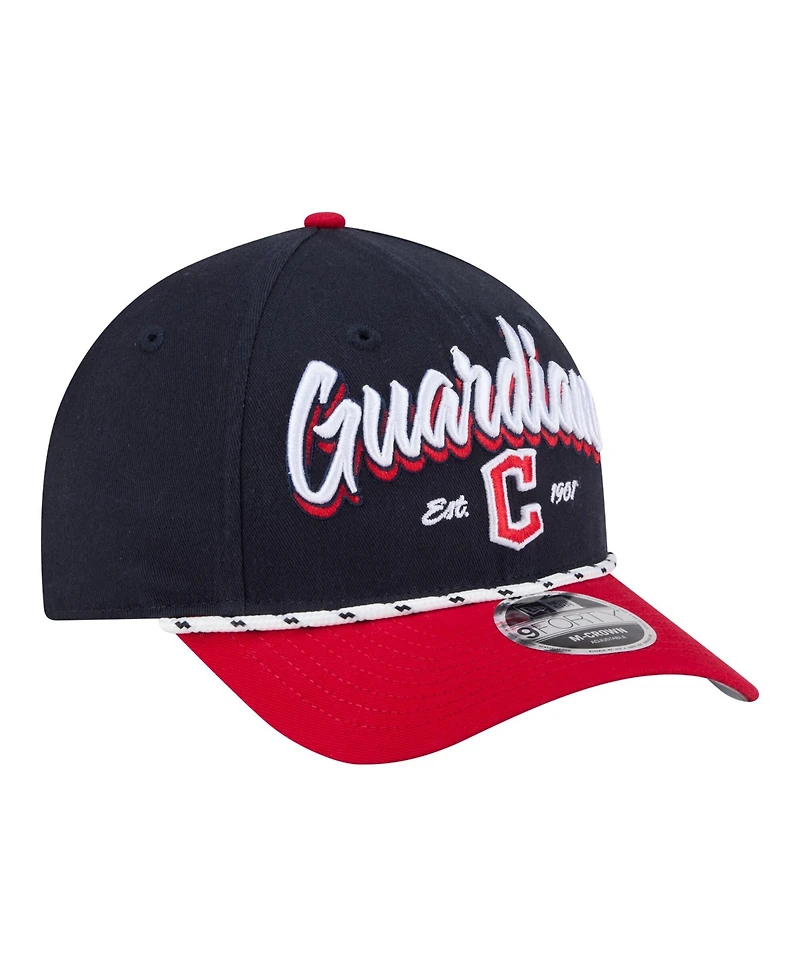 New Era Men's Navy, Red Cleveland Guardians Team Loyal 9FORTY M-Crown Adjustable Hat