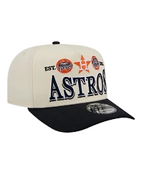 New Era Men's Cream Houston Astros Throwback Tri-Hit A-Frame 9FIFTY Adjustable Hat