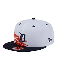 New Era Men's White, Navy Detroit Tigers 9FIFTY Snapback Hat