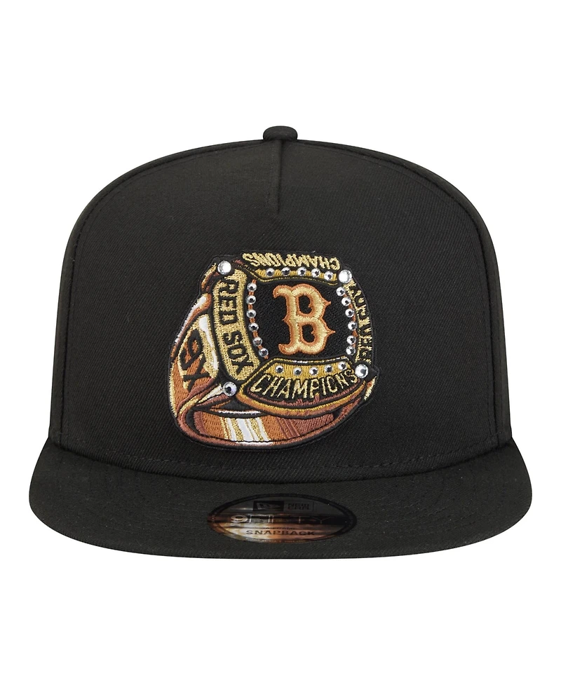 New Era Men's Black Boston Red Sox Ring A-Frame 9FIFTY Snapback Hat