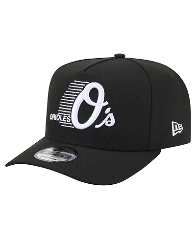 New Era Men's Black Baltimore Orioles Motion A-Frame 9FIFTY Snapback Hat