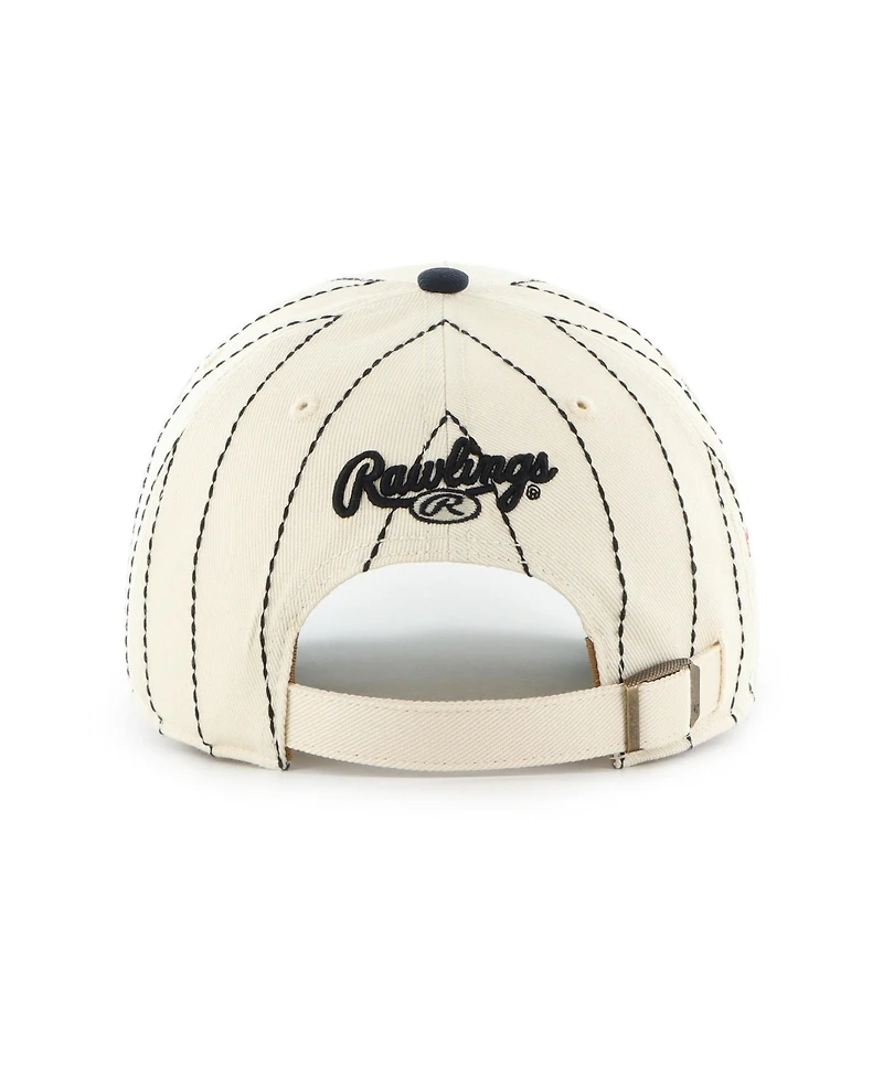 47 Brand Men's 'x Rawlings Natural, Navy Houston Astros Pinstripe Clean Up Adjustable Hat