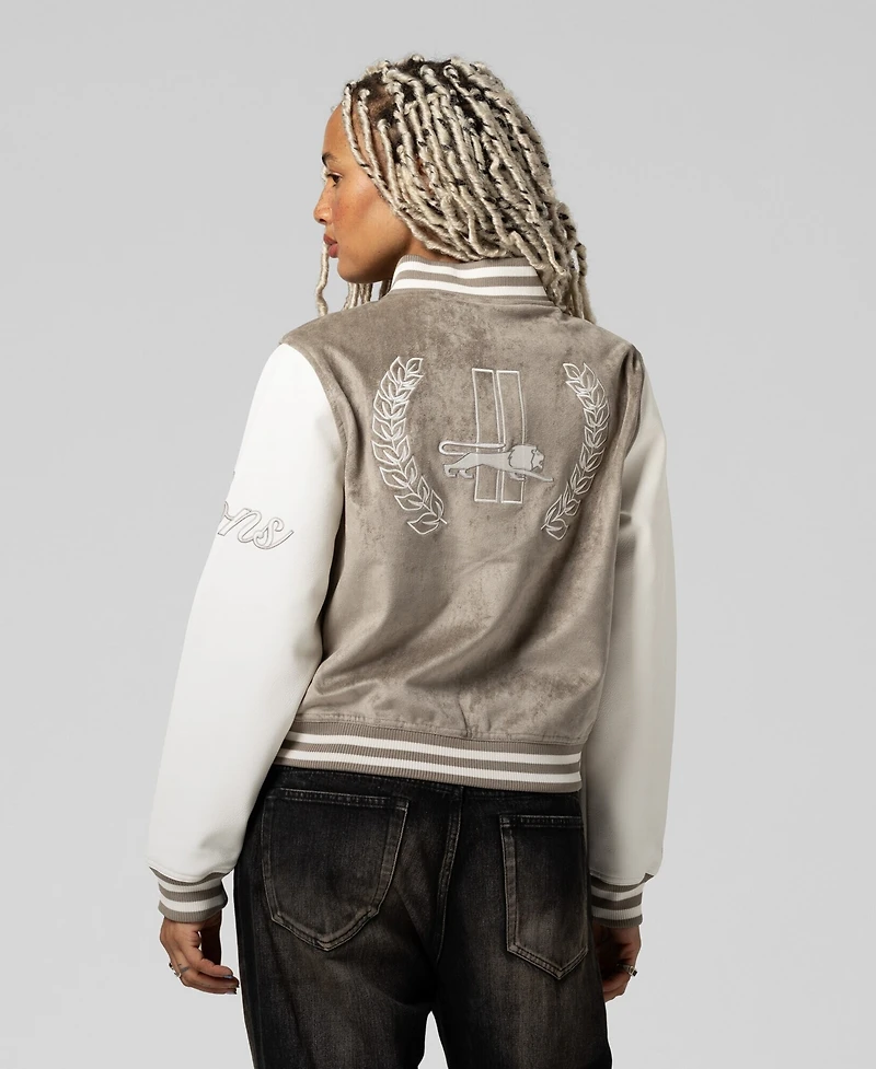 Mitchell & Ness Women's Tan Detroit Lions Full-Snap Varsity Jacket