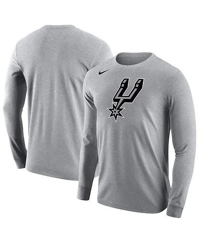 Nike Men's Gray San Antonio Spurs Logo Core Long Sleeve T-Shirt