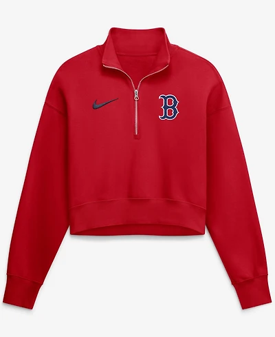 Nike Women's Red Boston Sox Primetime Phoenix Fleece Half-Zip Sweatshirt
