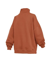 Pressbox Women's Texas Orange Longhorns Oversized Mock Neck Sweatshirt