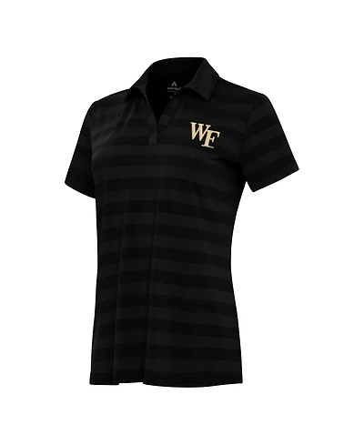 Antigua Women's Black Wake Forest Demon Deacons Tunnel Polo Shirt