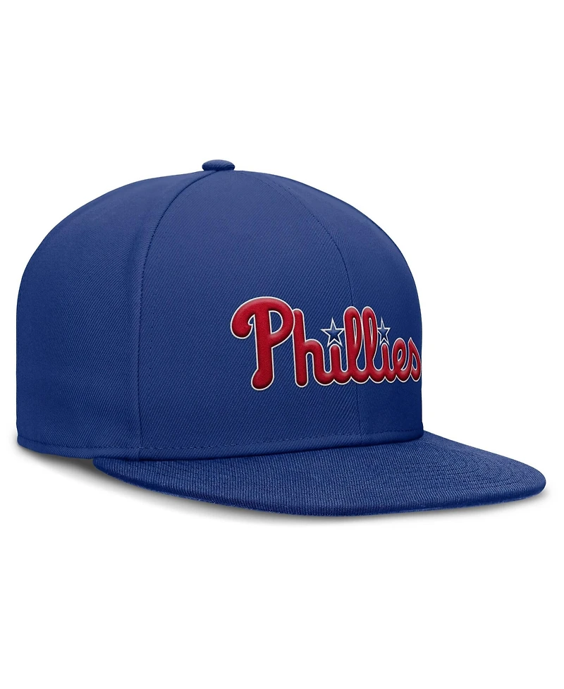 Nike Men's Royal Philadelphia Phillies Wordmark Dri-fit Round Bill True Fitted Hat
