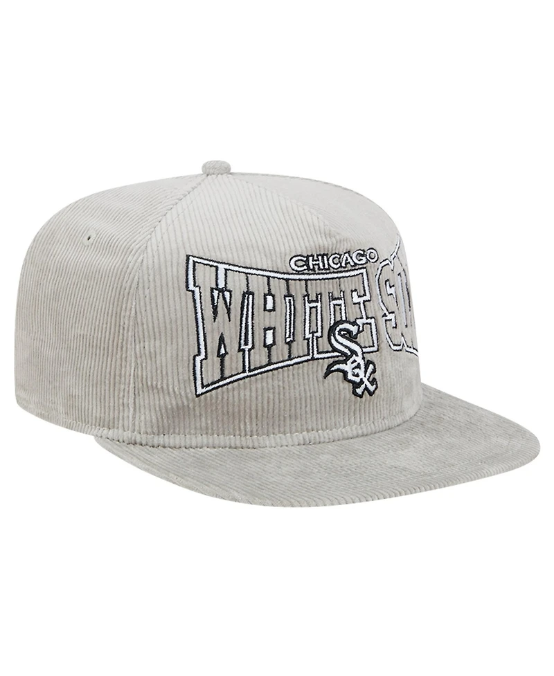 New Era Men's Gray Chicago White Sox Corduroy Golfer Snapback Hat