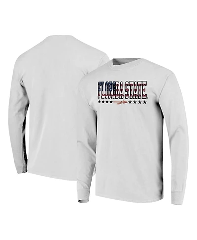 Image One Men's White Florida State Seminoles Tall Type Flag Long Sleeve T-Shirt
