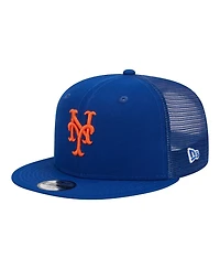 New Era Big Boys and Girls Royal New York Mets 9FIFTY Trucker Snapback Hat