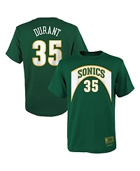 Mitchell & Ness Big Boys and Girls Kevin Durant Green Seattle Supersonics Hardwood Classics Name Number T-Shirt