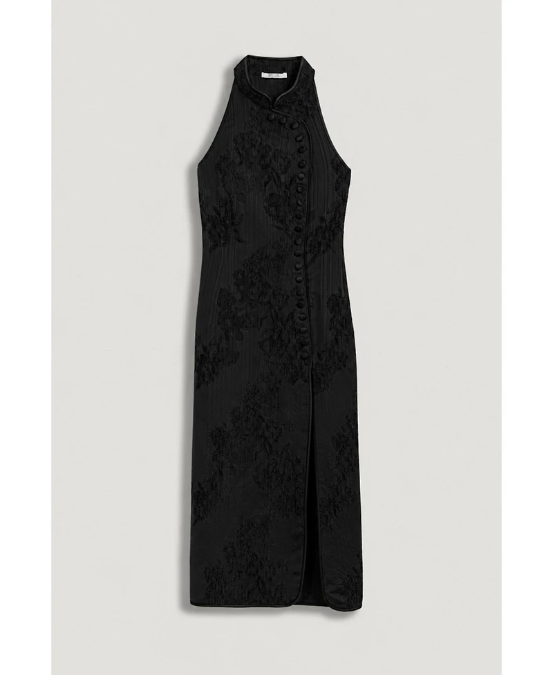 Nocturne Women's High-Neck Button-Detail Midi Dress