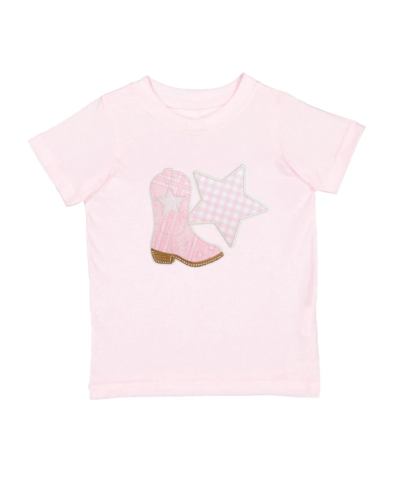 Sweet Wink Toddler Girls 2T-4T Bandana Cowgirl Patch Western Short Sleeve T-Shirt